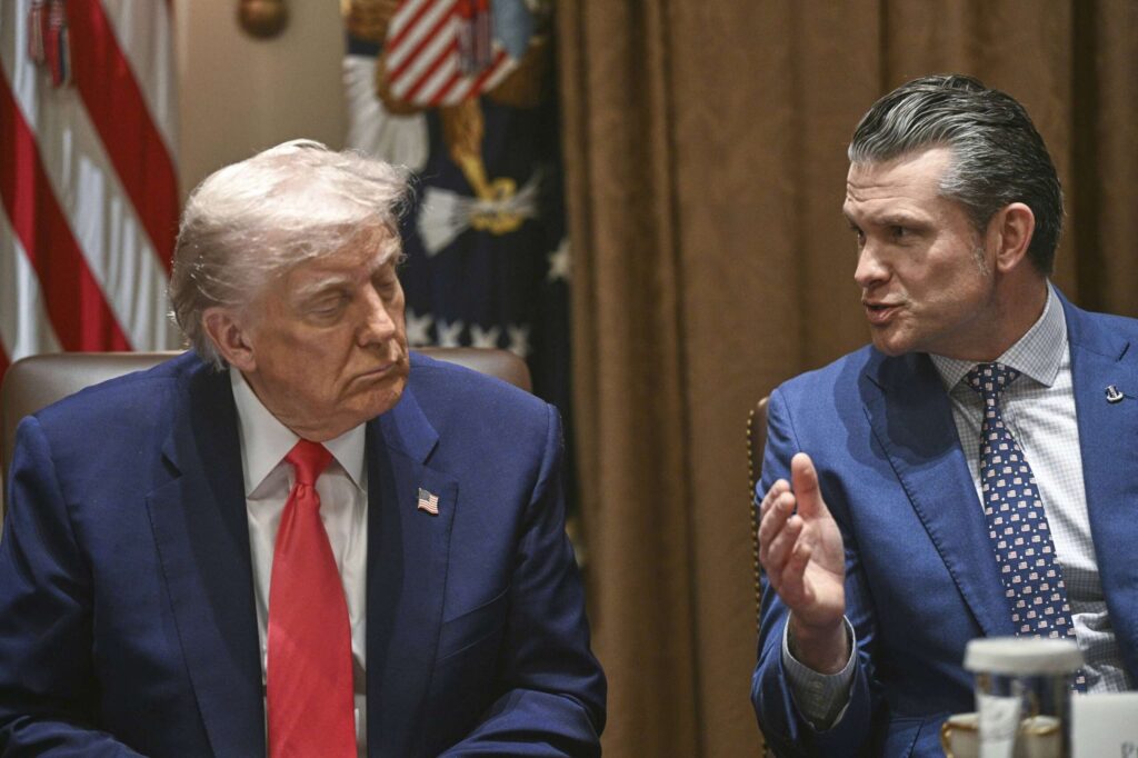Hegseth boasts about ending ‘woke’ program on women and security. Trump signed it into law 9 Trump 85298 scaled